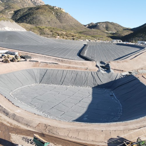 Lined Dry Stack Tailings Facility (Process Plant in background)